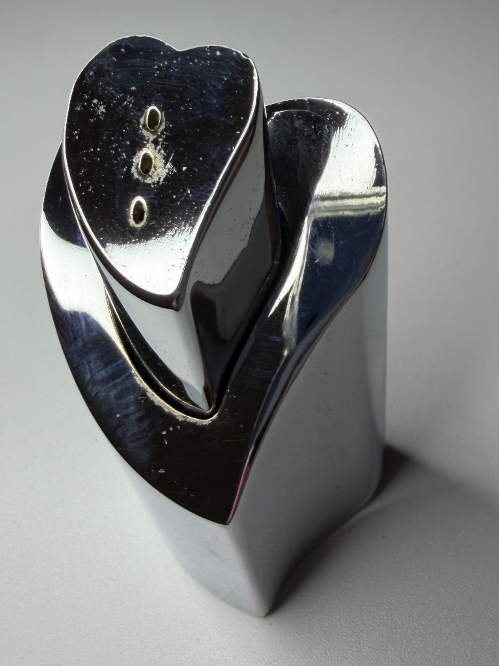 Vintage Lenox Heart in Heart Forevermore Silver Tone Salt Pepper Shaker Set 3"